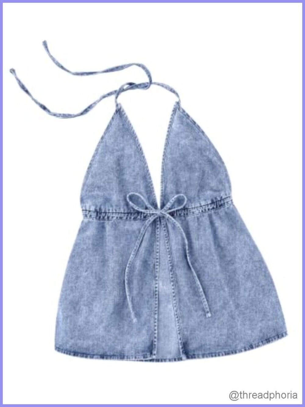 Women's Denim Halter Tank Top Sleeveless Jean Crop Top